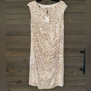 NWT CALVIN KLEIN Leopard Print Cap Sleeve Dress